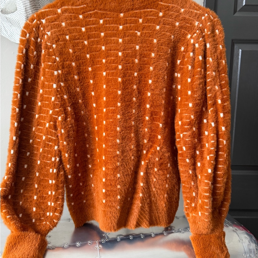 Ann Taylor Vibrant Rust Fuzzy Sweater